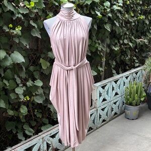 Tommy Hilfiger Elegant Soft Pink Sleeveless Dress XL